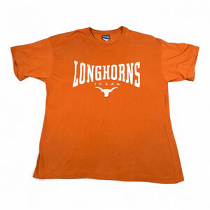 Texas Longhorns Shirt Adult LARGE Orange Spell Out Stitched NCAA College Y2K